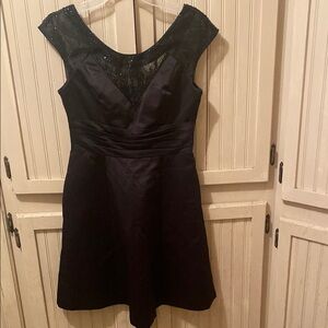 David's Bridal Black Ruched A-line Cocktail Dress new West tags retails 149 s 6